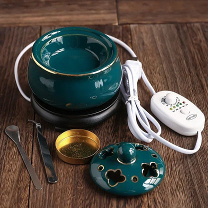 Quemador de incienso eléctrico azul