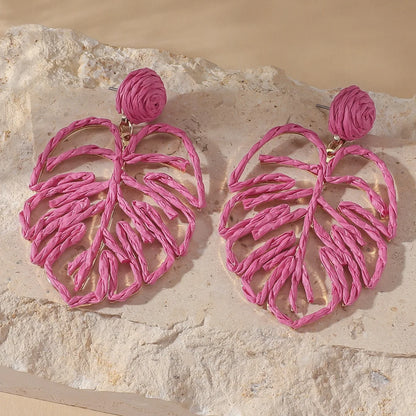 Pendientes colgantes de flores elegantes de Bohemia