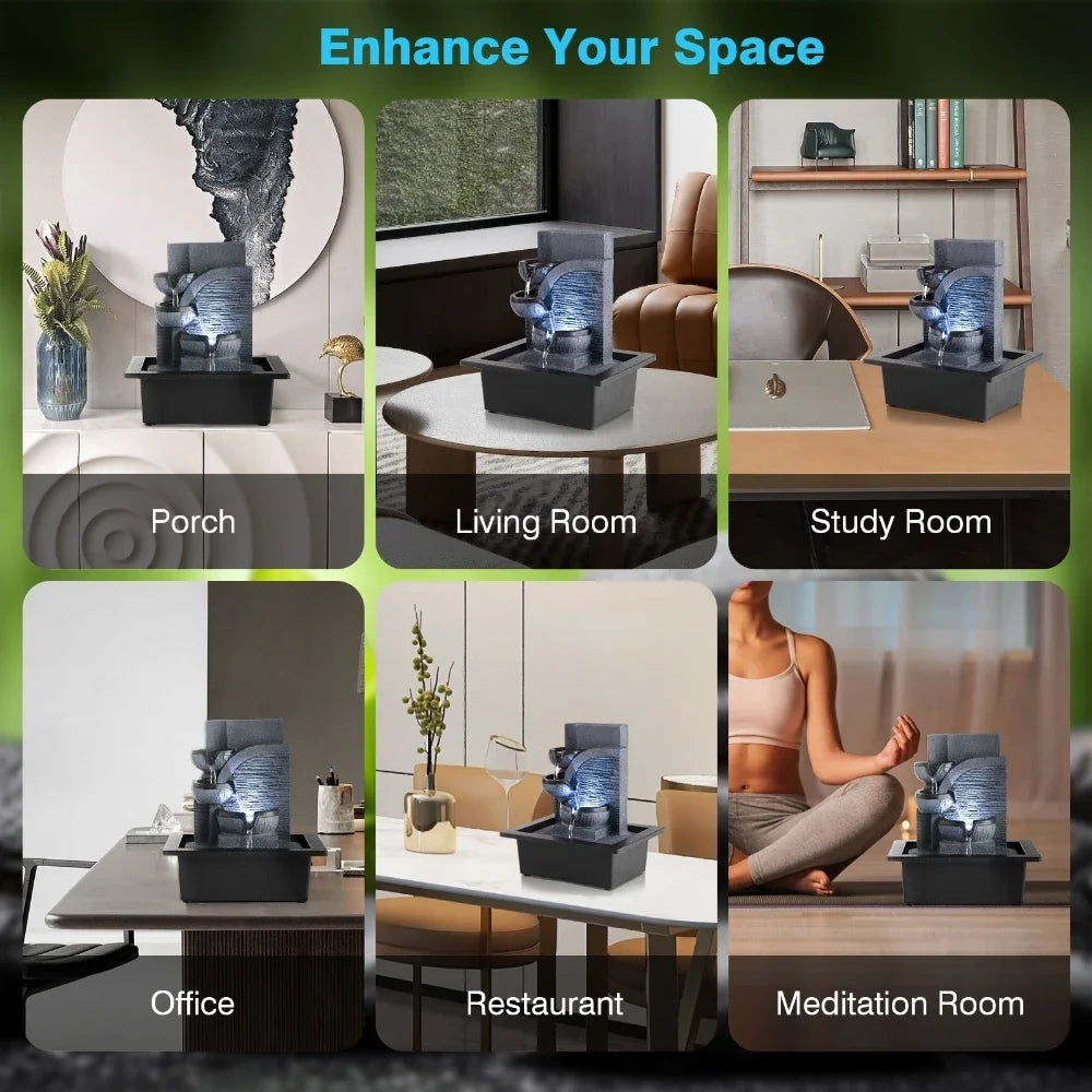 Fuente de agua Fengshui simple con bola geomántica