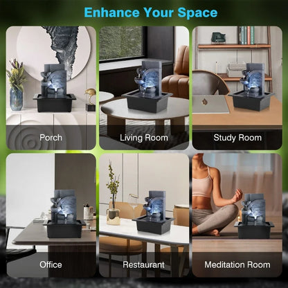 Fuente de agua Fengshui simple con bola geomántica