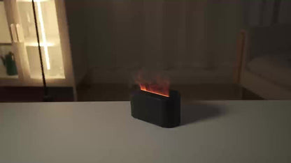 Humidificador y difusor con luz LED de llama simulada de 7 colores