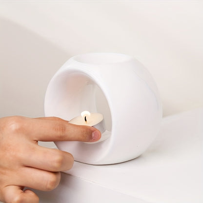 Quemador de aceite de cerámica de diseño hueco de forma ovalada