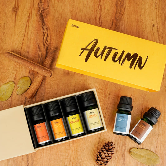 Set de 6 aceites esenciales premium para difusores olores a otoño