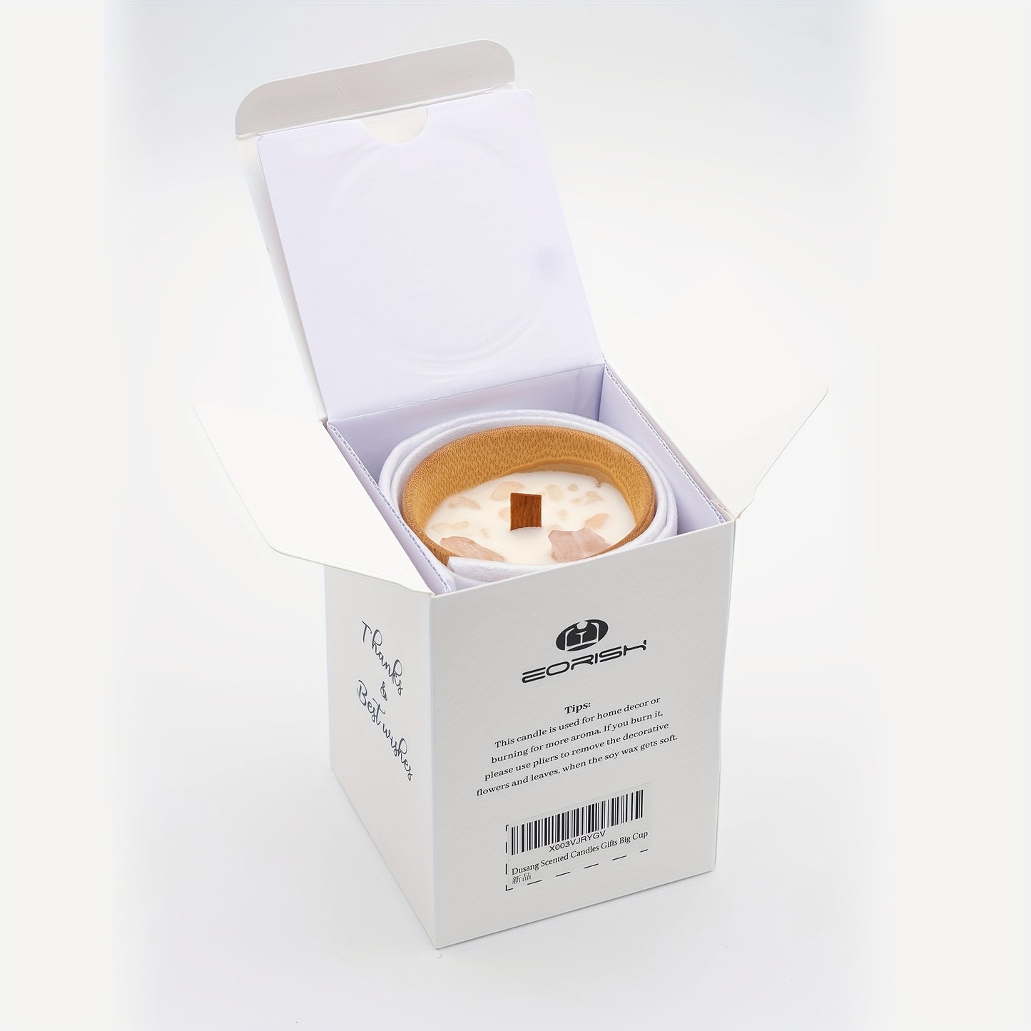 Vela de larga duración, velas únicas en tazas de bambú carbonizado