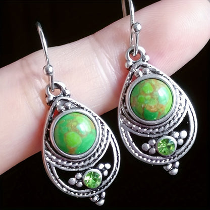 Pendientes retro de turquesa de plata antigua