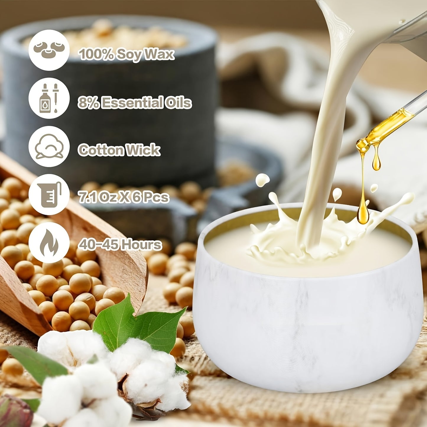 Velas perfumadas para el hogar 6 piezas