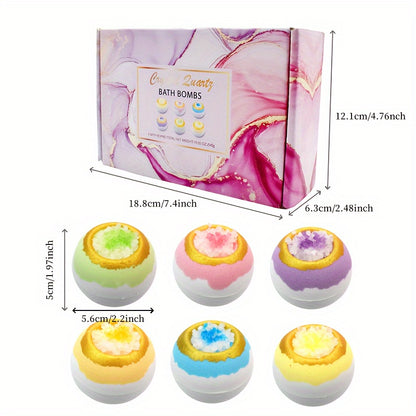 Juego de bombas de baño de 6 piezas con aceites esenciales