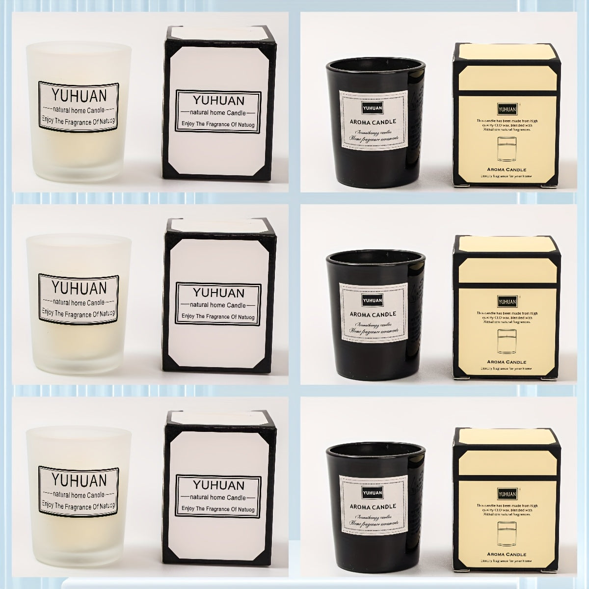 6 piezas velas perfumadas con aceite esencial