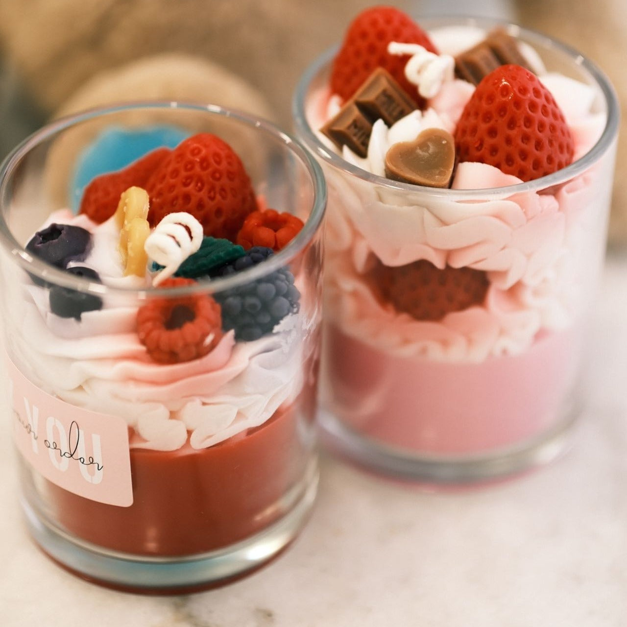 Velas perfumadas diseñadas a mano