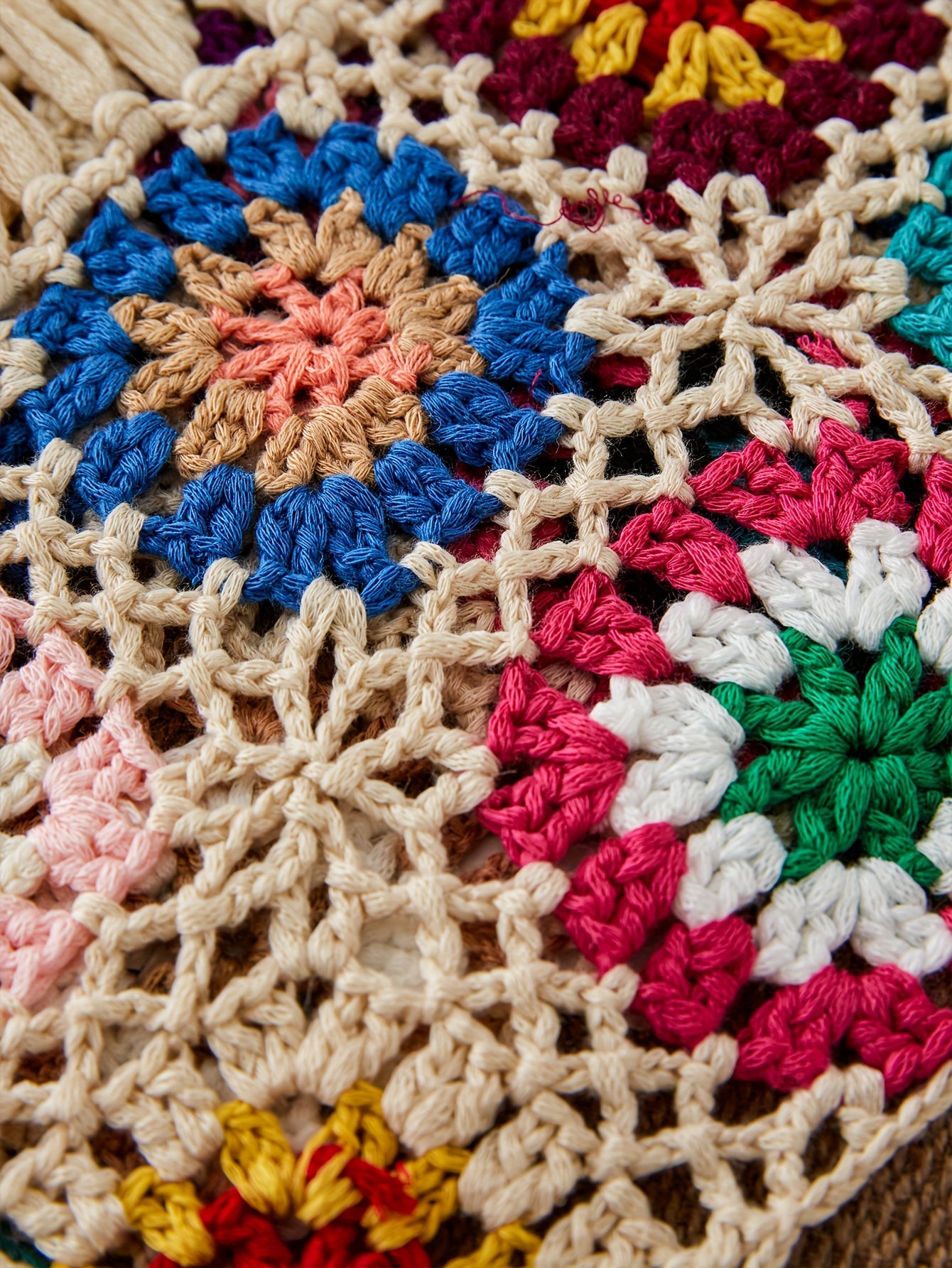 Top de bikini con flecos de ganchillo Boho Chic