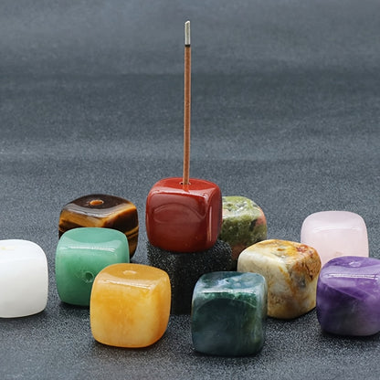 10 Soportes de incienso cuadrados de piedra de ágata natural al azar