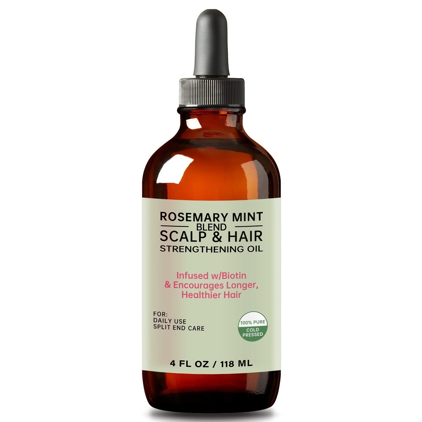 Aceite fortalecedor del cabello con menta, romero, biotina y aceites esenciales, tratamiento nutritivo para todo tipo de cabello