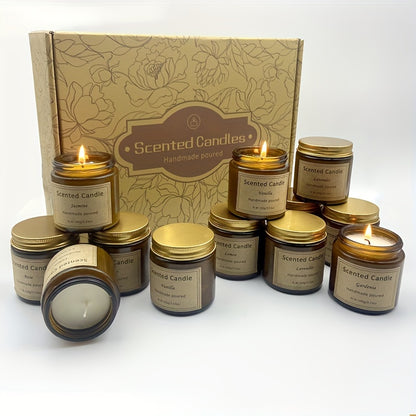 Paquete de 12 velas perfumadas - Tiempo de quemado de 30 horas Velas de cera de soja