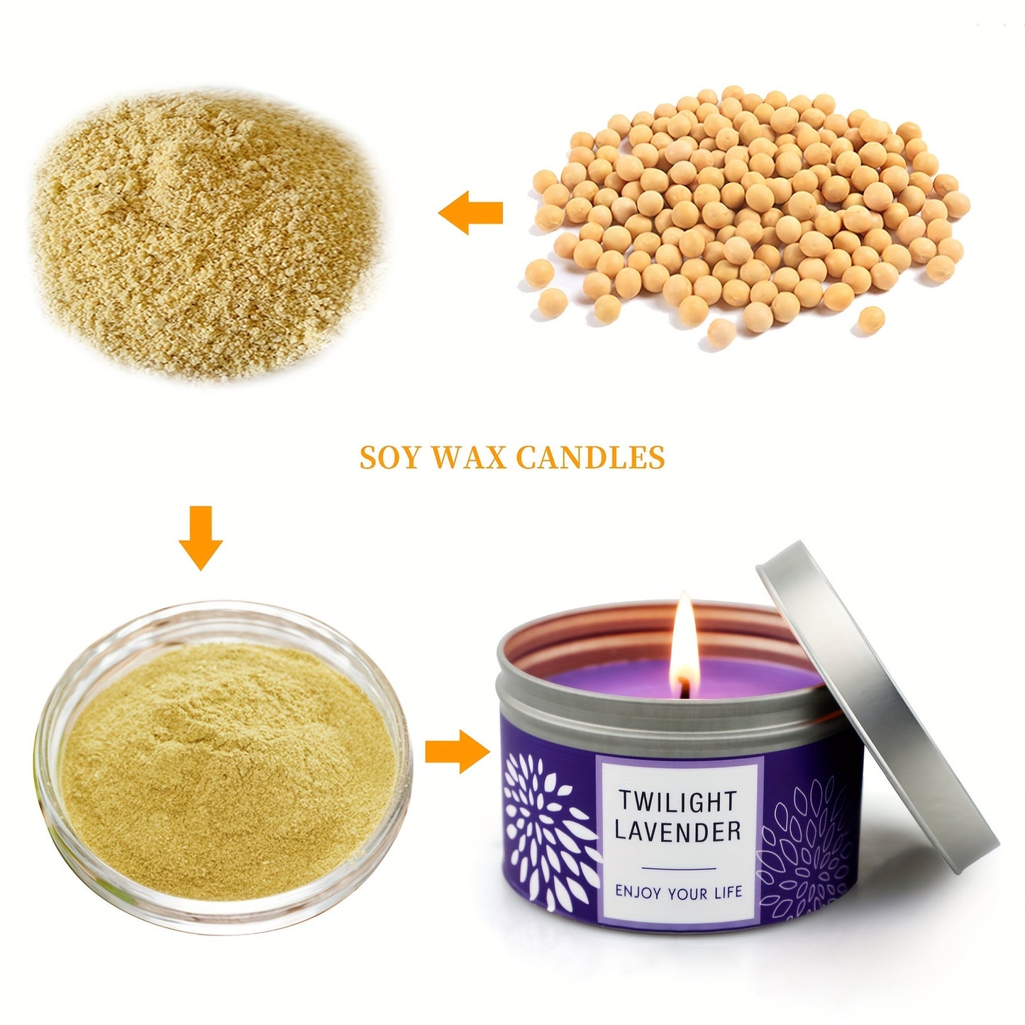 Paquete De 3 Velas Perfumadas De Soja De Larga Duración