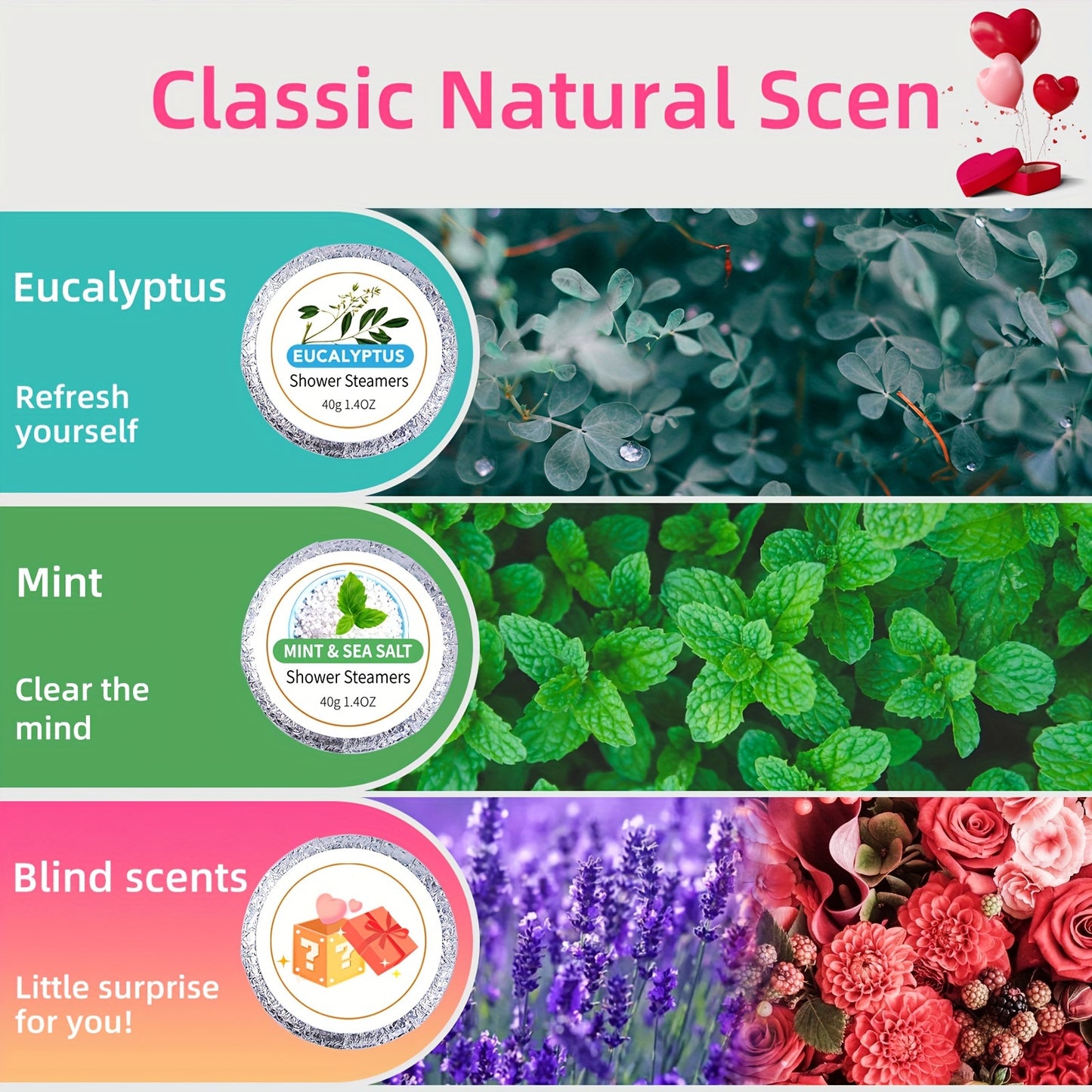 Paquete de 18 bombas de baño de eucalipto y menta