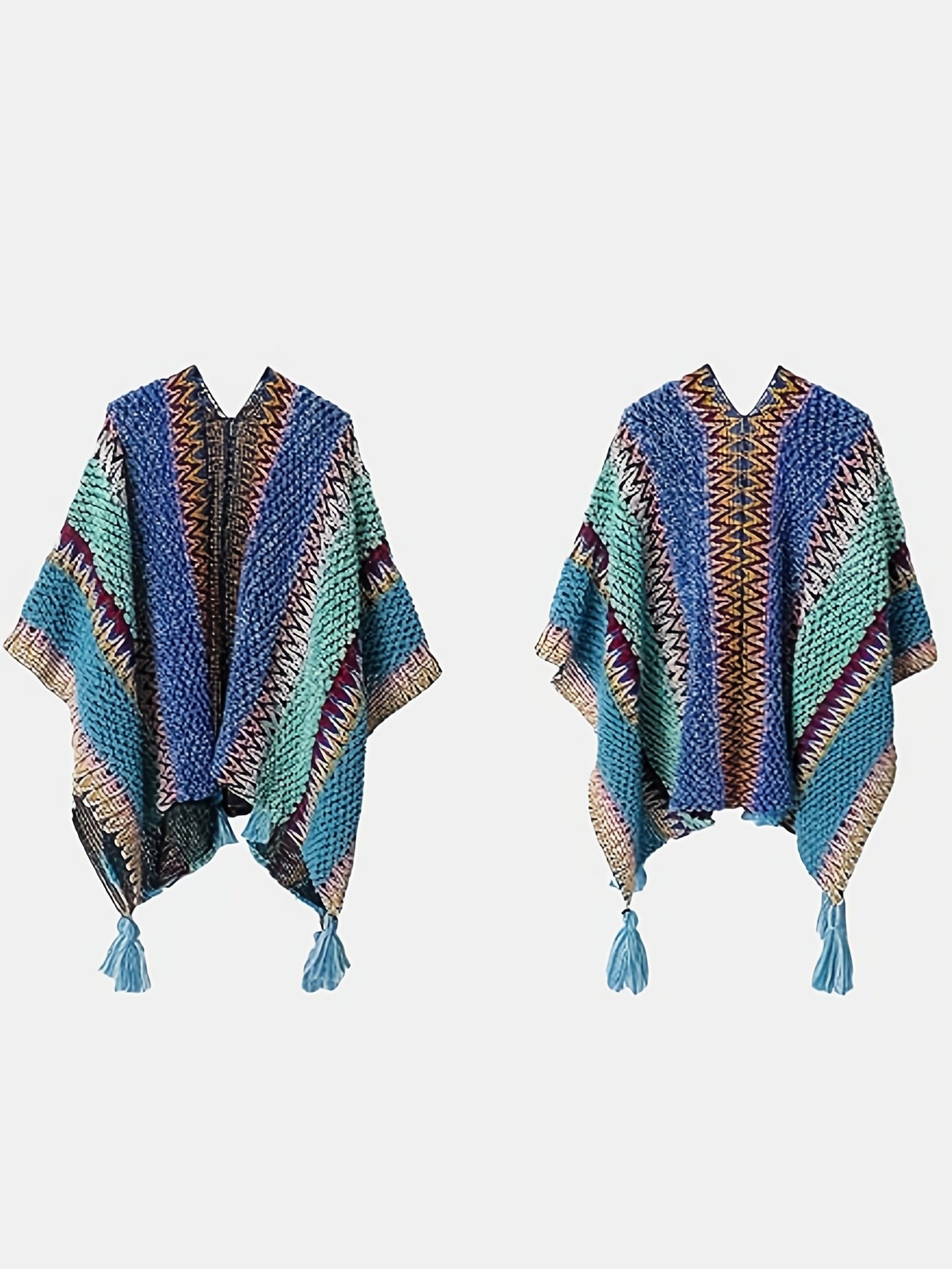 cárdigan de poncho étnico suave, bohemio