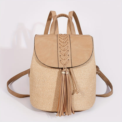 Mochila minimalista de borlas de estilo casual