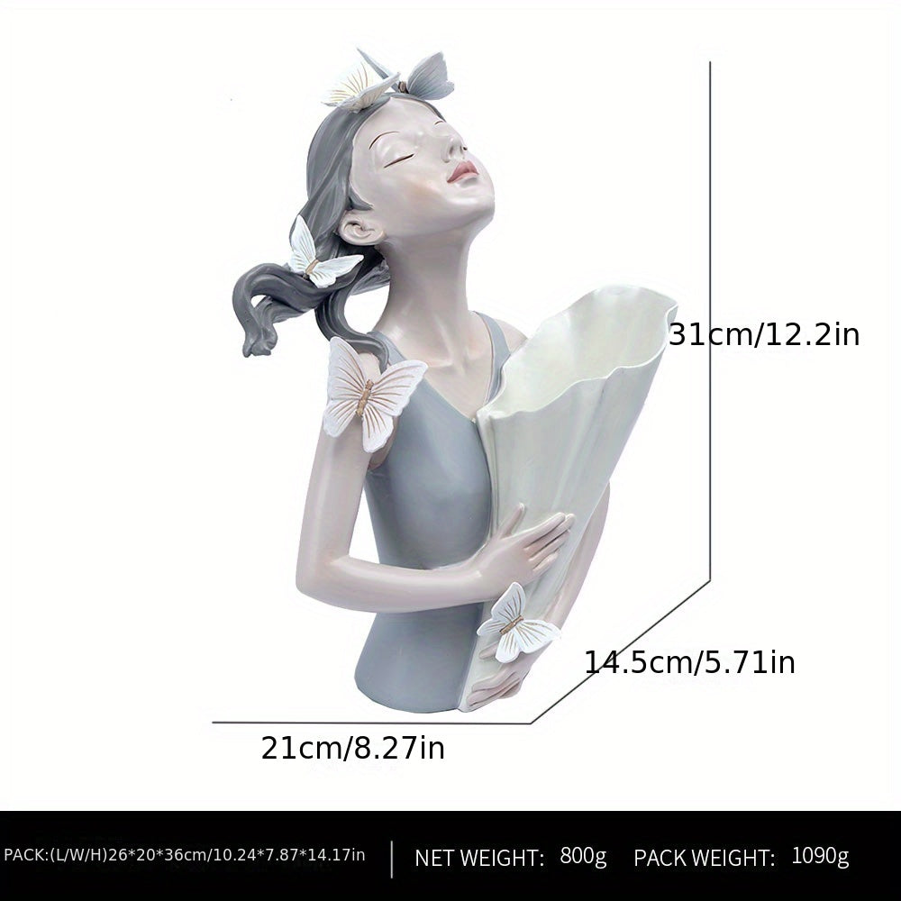 Jarrón niña mariposa