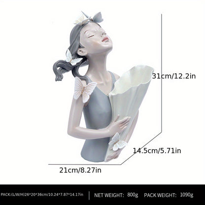 Jarrón niña mariposa