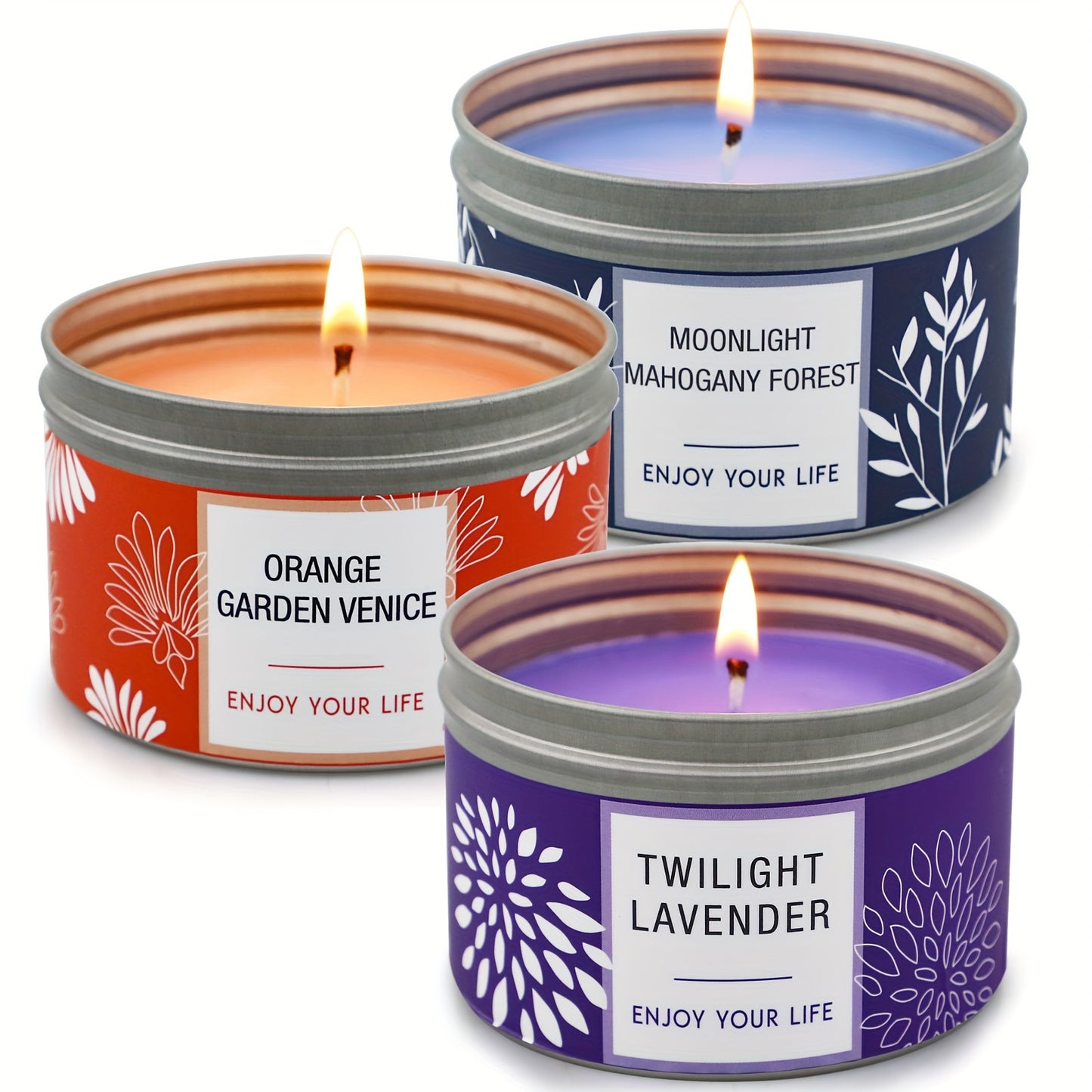 Paquete De 3 Velas Perfumadas De Soja De Larga Duración