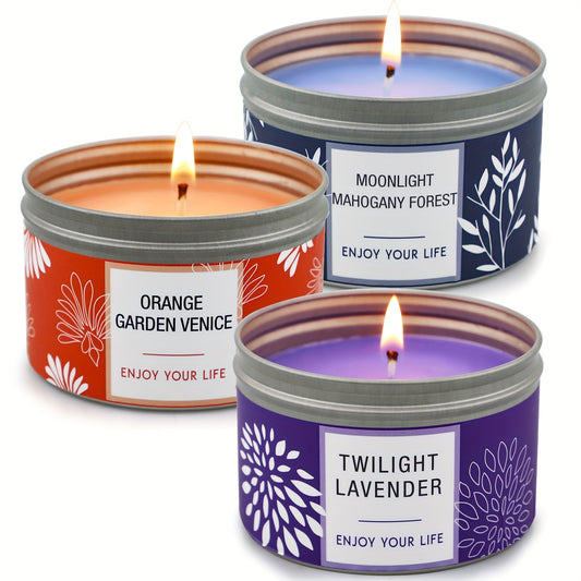 Paquete De 3 Velas Perfumadas De Soja De Larga Duración