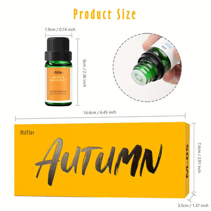 Set de 6 aceites esenciales premium para difusores olores a otoño