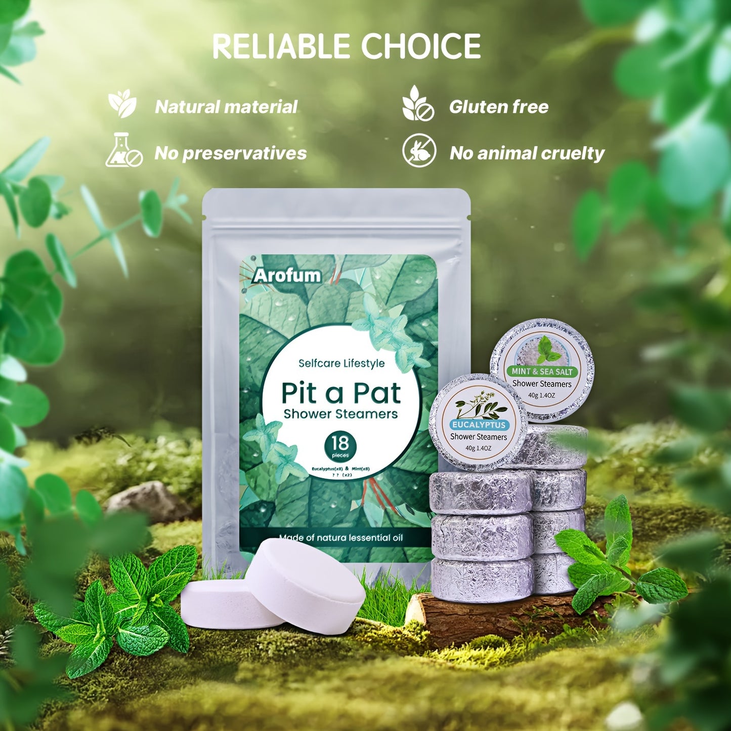 Paquete de 18 bombas de baño de eucalipto y menta