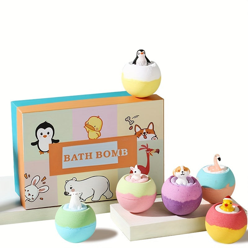 Juego de bombas de baño animales con figuras en miniatura