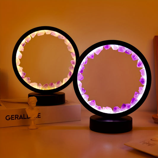 Lámpara de mesa nocturna de cristal curativo