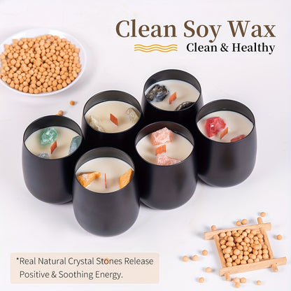 Juego de regalo de 13 piezas, juego de 6 velas perfumadas + 6 almohadillas