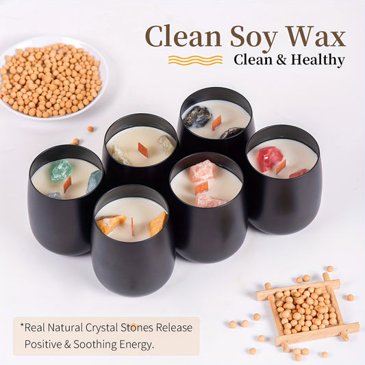 Juego de regalo de 13 piezas, juego de 6 velas perfumadas + 6 almohadillas