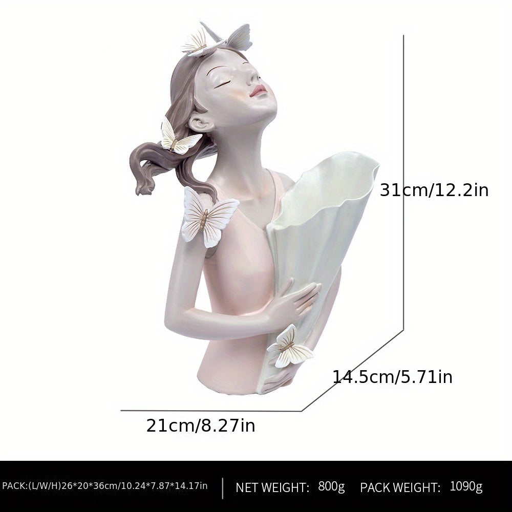 Jarrón niña mariposa