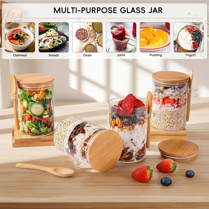 Tarros de vidrio con tapa y cuchara