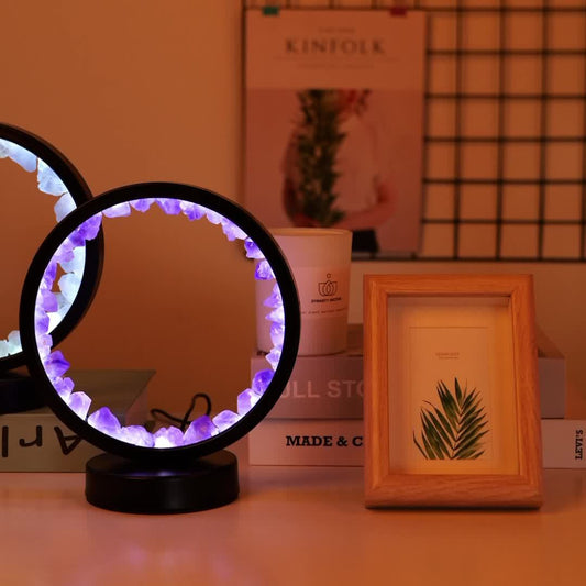 Lámpara de mesa nocturna de cristal curativo