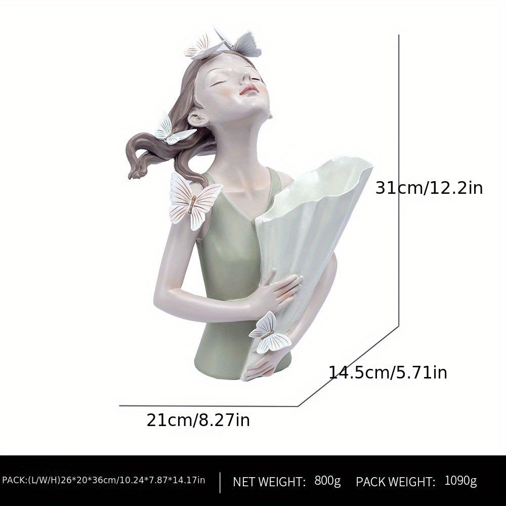 Jarrón niña mariposa