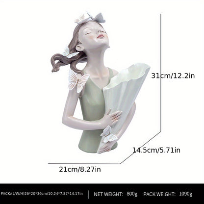 Jarrón niña mariposa