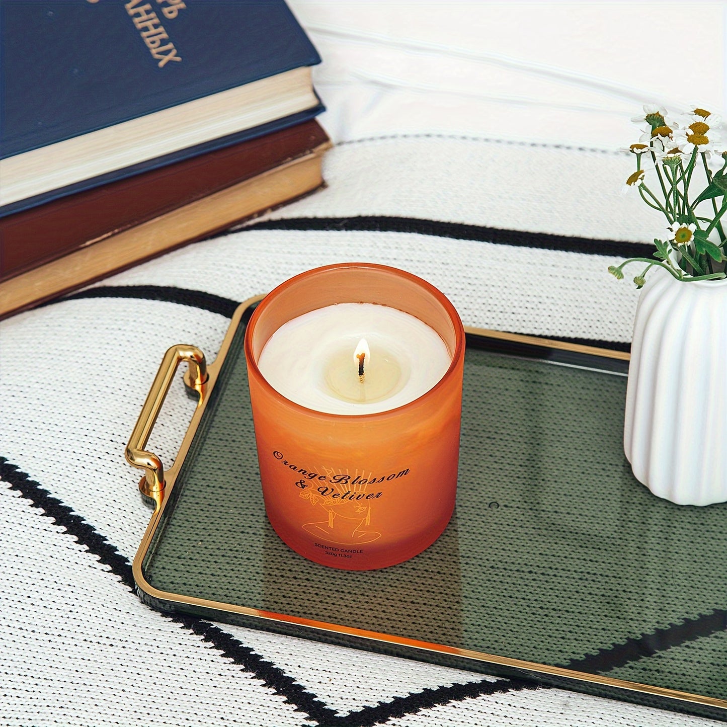 Large jar scented candle made with natural soy wax