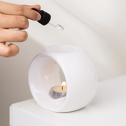 Quemador de aceite de cerámica de diseño hueco de forma ovalada